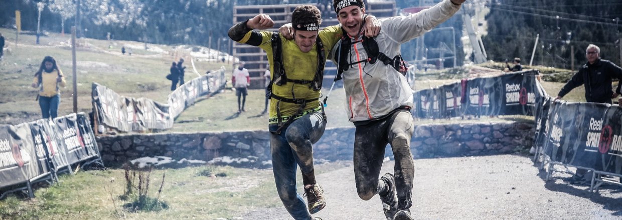 Competitors completing a Spartan race
