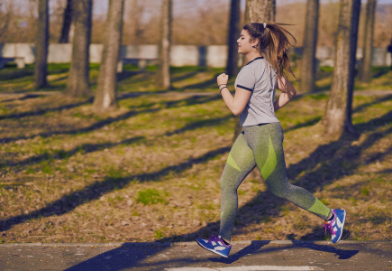 Woman running in the park